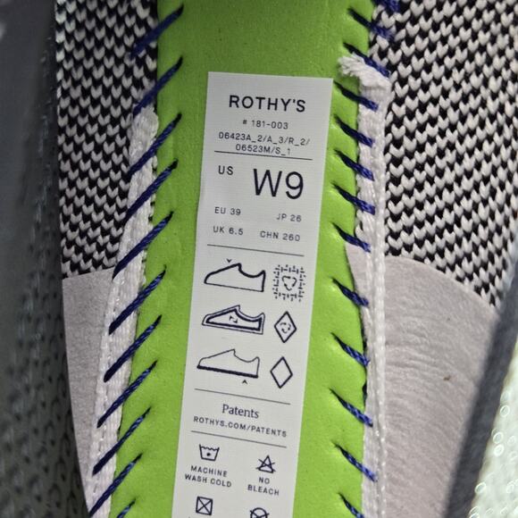 NEW Rothys The Ballet Flat Bow Womens 9 Flats Slip On Ballet Shoes Silver White - Picture 10 of 11